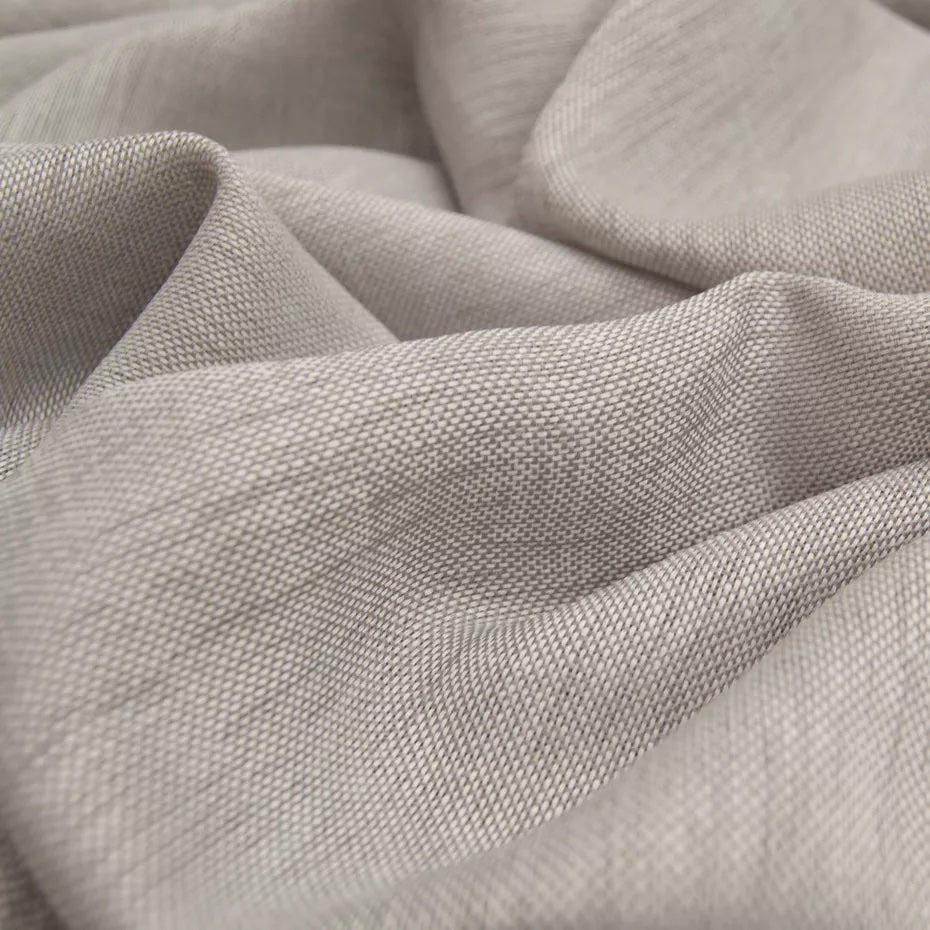 Close-up of Emma mink semi-transparent curtain fabric/