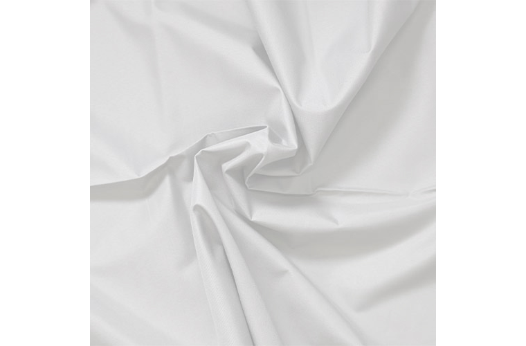 Close-up of white Lining curtain fabric.