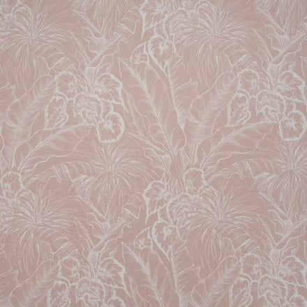 Close-up of Palmery pink clay see-through sheer curtain fabric by James Dunlop.