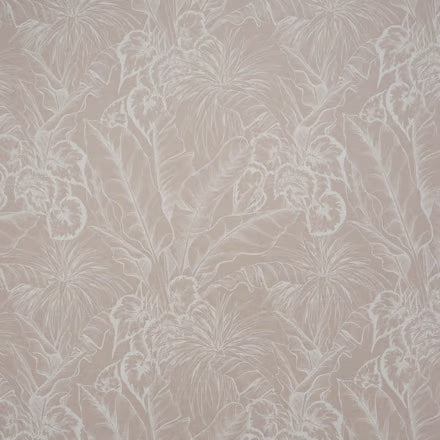 Close-up of Palmery sand see-through sheer curtain fabric by James Dunlop.